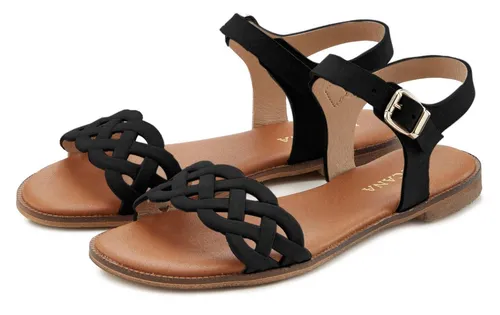 LASCANA Sandale schwarz Größe 42 - Wanderschuhe: Stylische Sandale aus hochwertigem Rindsleder, ideal für warme Tage und Komfort auf Schritt und Tritt.