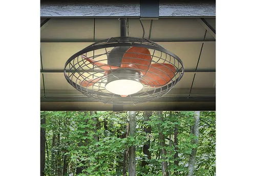 Sofucor Outdoor Deckenventilator 51cm mit Fernbedienung – Schwarz - Eleganter 51 cm Deckenventilator für den Außenbereich mit Fernbedienung. Sechs Geschwindigkeiten und dreifarbige Lichtoptionen sorgen für individuellen Komfort und eine stilvolle Atmosphäre.