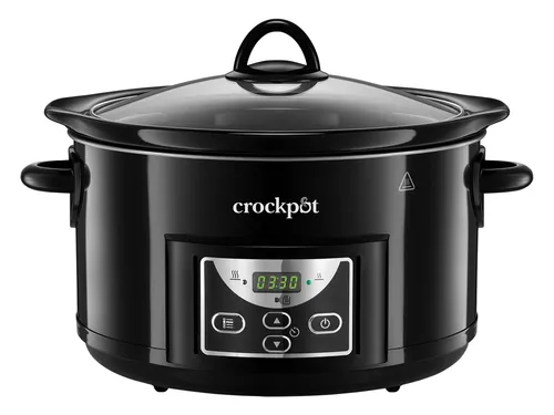 Crock-Pot Schongarer 4,7 l - Programmierbare Zeitschaltuhr für bis zu 5 Personen - Schongarer für große Familien, mit 4,7 l Keramikschale und digitaler Zeitschaltuhr von 30 Min. bis 20 Std. - perfekt zum Vorkochen und Warmhalten.