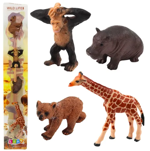 Set Minifiguren Wildtiere Schimpanse Giraffe 6-9cm 4tlg