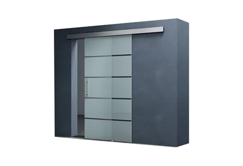 Mai & Mai Glasschiebetür Amalfi 8mm ESG-Sicherheitsglas - Schiebetür mit 5 Milchglas-Streifen, ideal für kleine Räume, bringt Licht und Stil in Ihr Zuhause.