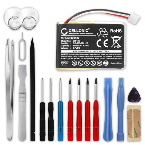 subtel Qualitäts Akku kompatibel mit Logitech MX Anywhere 2 MX Master MX Master 2 MX Master 2S MX Master 3 MX Ergo, 533-000120 450mAh + Werkzeug-Set Ersatzakku Batterie