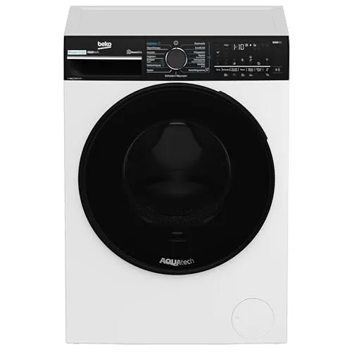 Beko B7WFU69418W Waschmaschine, 9 kg, energieeffizient mit Hygiene+ - Waschmaschine mit innovativer AquaTech-Technologie für perfekte Reinigung und bis zu 35 % Energieeinsparung. Ideal für Allergiker und Familien dank Hygiene+ Programm.