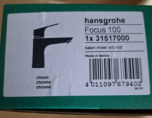 hansgrohe Focus 100 Waschtischarmatur 31517000 - Chrom, komfortable Ausladung von 119 mm, ideal für Durchlauferhitzer