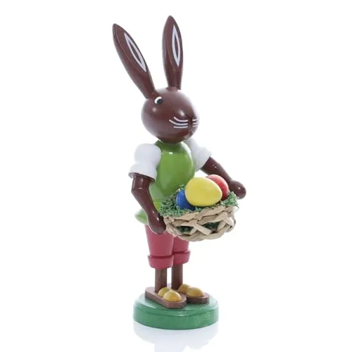 Rudolphs Schatzkiste Osterfigur Hase mit Eier Höhe ca 9 cm NEU Osterdeko Osterhasenfigur Ostern Osterei Frühling Erzgebirge Seiffen Hase