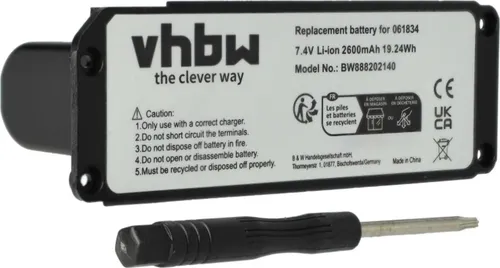 vhbw Akku kompatibel mit Bose SoundLink 413295, Mini one, Mini Lautsprecher Boxen Speaker (2600 mAh, 7,4 V, Li-Ion)