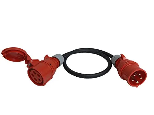 NWP CEE-Adapter mit Phasenwender 32A CEE Stecker auf 32A CEE Kupplung 400V