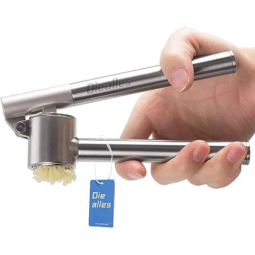 Edelstahl Knoblauchpresse - Diealles Knoblauchschneider/Knoblauch Crusher/Ingwerpresse mit Einem Robusten Edelstahl-Griff,Eine Praktischer Küchenhelfer und Küchenwerkzeug,15.8×5cm