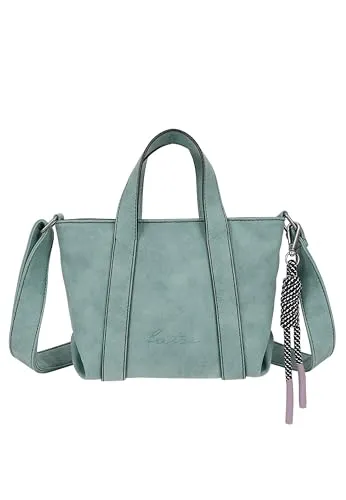 Fritzi aus Preußen Umhängetasche Jive Crossbody Bag, Iced Green - Umhängetasche mit verstellbarem Schulterriemen (75 cm - 135 cm) in unifarbenem Velourslederoptik, ideal für stilvolle Auftritte und praktischen Transport.