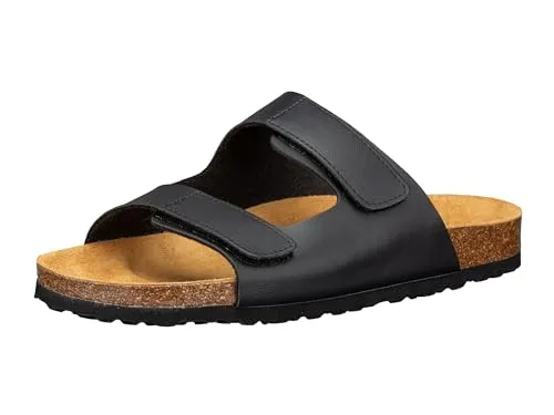 Lico Herren Bioline Man Hausschuhe - Bequeme Schwarz Velcro, 49 EU - Herren-Hausschuhe mit leichter, dämpfungsaktiver EVA-Laufsohle für höchsten Tragekomfort und praktischen Velcro-Verschluss.