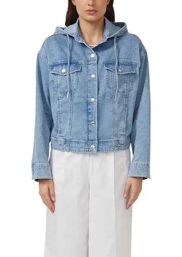 s.Oliver Denim-Jacke mit Kapuze im Relaxed Fit - Bequeme Denim-Jacke im Relaxed Fit mit fixierter Kapuze. Die elastische Baumwollqualität und die praktischen Taschen machen sie zum idealen Begleiter für lässige Outfits.