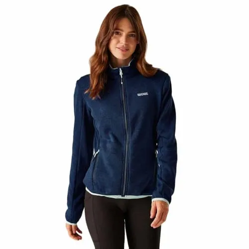 Regatta Newhill II Damen-Fleecejacke mit durchgehendem Reißverschluss, Marineblau/Icy Morn, 40