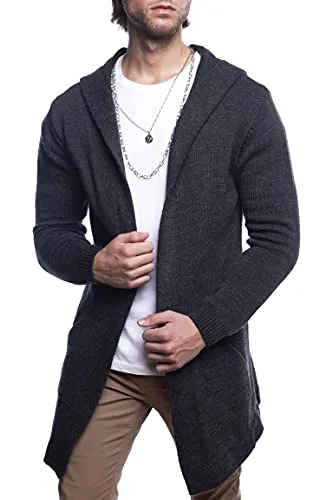 CARISMA Herren Strickjacke Herren Jacke mit Kapuze 7601, Anthra, S