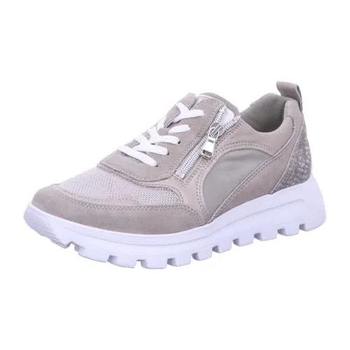 Waldläufer H-Ajala Sneaker - Bequeme Damen Sneaker in Beige/Braun - Sneaker aus hochwertigem Leder und Textil, mit herausnehmbarer Innensohle für optimalen Komfort. Ideal für den täglichen Gebrauch und lange Spaziergänge.