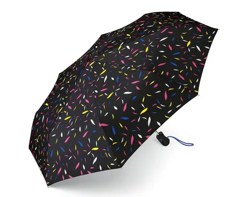 Esprit Taschenregenschirm Easymatic light Little Leaves Black Automatik Regenschirm 53244