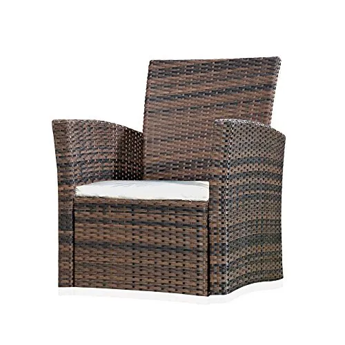 Melko Gartensessel Polyrattan wetterfest inkl. Sitzkissen - Wetterfester Essstuhl aus Polyrattan – ideal für Garten, Balkon & Terrasse. Mit bequemem Sitzkissen für höchsten Komfort und pflegeleichter, langlebiger Bauweise.