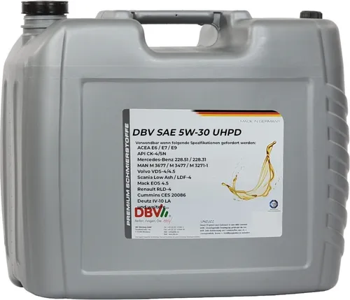 DBV SAE 5W/30 UHPD Synthetik-Öl neuster Technologie 20-Liter-Kanister