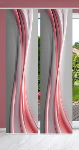 HOME in green Schiebegardine ELANIA, Paneelwagen (2 St) - Gardinen im modernen Bambuslook, halbtransparent und pflegeleicht, ideal für Sichtschutz und Raumteilung.