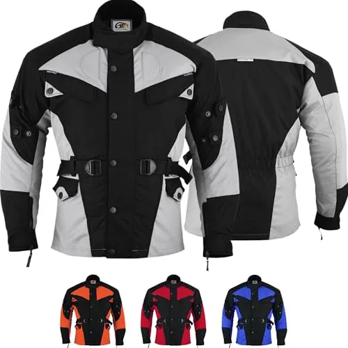 German Wear Herren Motorradjacke - Winddicht mit 4 CE-Protektoren - Schutzjacken - Hochwertige Cordura-Textiljacke mit 4 CE-Protektoren für optimalen Schutz und Komfort. Abnehmbares Thermofutter und praktische 2-in-1-Taschen machen sie ideal für jeden Motorradfahrer.
