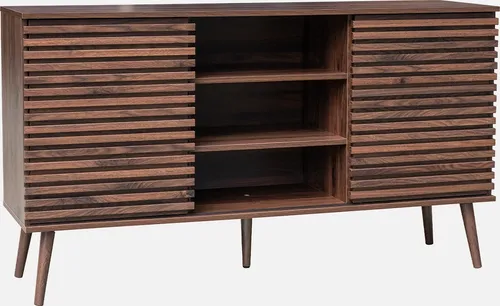 Skandinavisches Sideboard Madere aus Nussbaum mit Schiebetüren