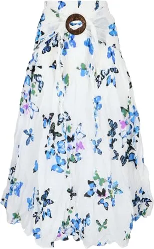 Boho Sommerrock - Maxirock Hippie Chic für Frauen - Röcke aus 100% Baumwolle, bodenlang und weit geschnitten. Ideal für Frühling und Sommer, fair gehandelt in Thailand.