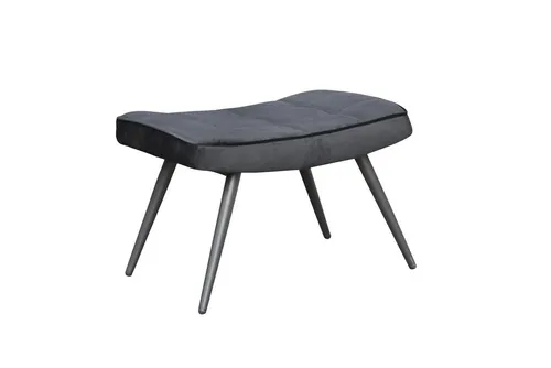 byLIVING Hocker UTA - Gepolsterter Samthocker in Schwarz - Stilvoller Hocker aus schwarzem Samt mit Ziersteppung, ideal für modernes Wohnen. Hoher Komfort und nachhaltige Materialien, perfekt als Fußbank oder Sitzhocker.