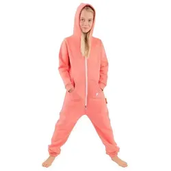 O'Poppy Jumpsuit Kinder rosa (1-tlg) Zwergen Kapuze und Eingrifftaschen rosa 134-140