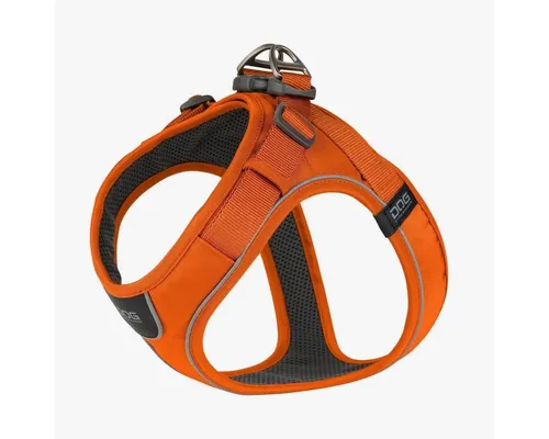 DOG Copenhagen Comfort Walk Go Geschirr Orange Sun XS - Bequemes Step-in Geschirr für kleine Hunde, gefertigt aus strapazierfähigem, schmutz- und wasserabweisendem Material. Ergonomisches Design mit verstellbaren Gurten für sichere Spaziergänge.