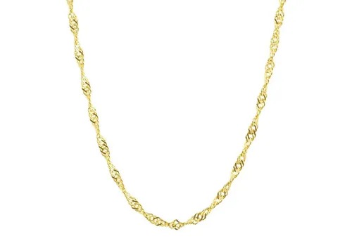 Elegante Goldkette Singapurkette 50cm - 333/8 Karat Gold - Hochwertige Singapurkette aus massivem 333/8 Karat Gold, 50 cm lang und 1,0 mm breit. Edle Verarbeitung mit anlaufgeschützter Oberfläche für besonderen Glanz und Komfort. Ideal für besondere Anlässe.