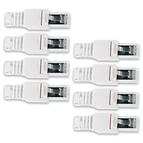 Netzwerkstecker 8x CAT 6A RJ45 Netzwerk Stecker werkzeuglos CAT7 CAT6 CAT5 Kabel