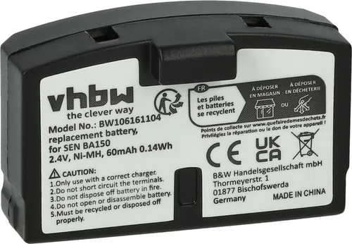 vhbw Akku kompatibel mit Sennheiser HDR6, HDR40, HDR54, HDR 65 TV, HDR 6-9, HDR 45, HDR 65, HDR 60 Wireless Headset Kopfhörer (60 mAh, 2,4 V, NiMH)