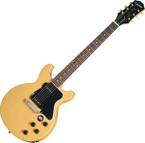 Gibson Les Paul Special DC TV Yellow - E-Gitarre mit Mahagoni-Korpus und P-90 Soapbar Tonabnehmer für kraftvollen Sound, inklusive hochwertigem Gigbag für optimalen Schutz.