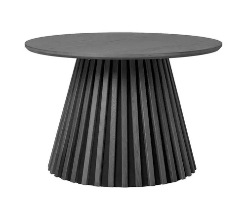 ebuy24 Couchtisch Osaka Ø70cm schwarz - Eleganter Couchtisch mit runder Tischplatte und stilvollem Untergestell aus vertikalen Stäben. Ideal für moderne Innenräume und ein echter Hingucker, der Funktionalität und Design vereint.