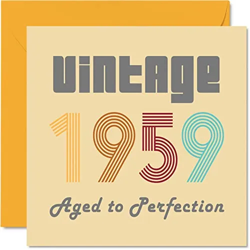 Stuff4 Geburtstagskarten zum 65. Geburtstag für Männer und Frauen – Vintage 1959 Aged To Perfection – 65 Geburtstagskarten Lustig für Sie und Ihn 145 mm x 145 mm Glückwunschkarten