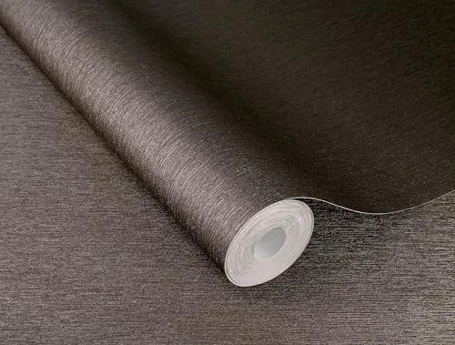 Rasch Vliestapete Längsstruktur Einfarbig Grau Braun Metallic 608625 - Tapeten & Tapezierzubehör, elegante Vliestapete mit metallic Akzenten für stilvolle Wohnräume, einfach zu verarbeiten und ideal für moderne Inneneinrichtungen.