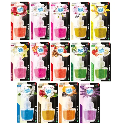 Fresh & More Nachfüllflakons für E-Duftstecker - 8er Mix Pack - Lufterfrischer mit zufälligen Duftnoten, ideal für langanhaltende Frische in Ihrem Zuhause. Perfekt als Nachfüller für Duftstecker.
