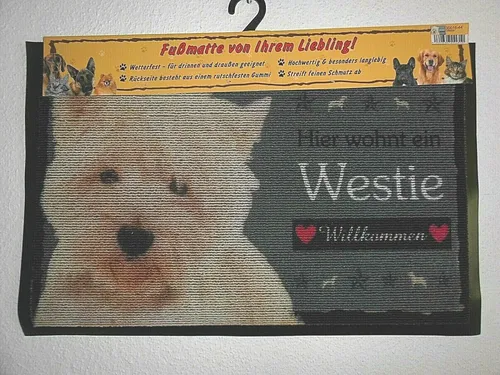 Fußmatte Westie, Fußabtreter, Türvorleger, Hund, wetterfest (44)