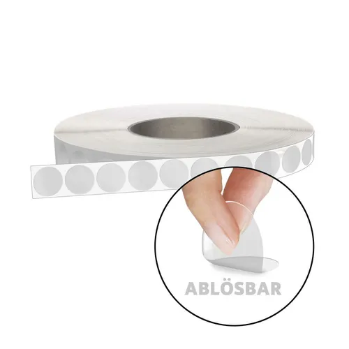 Klebepunkte transparent ablösbar Ø 20mm Verschlussetiketten 451020 5000