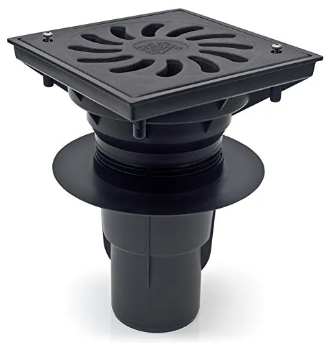 MCH Hofablauf-Kanalisationsschacht - Gußeisenrost - befahrbar - Belastung bis 12500 kg- 245x245 mm - (331-z)