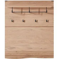 Wohn-Concept Boste Garderobenpaneel Wildeiche massiv braun – Stilvolles Design für Ihr Zuhause - Hochwertiges Garderobenpaneel aus massiver Wildeiche mit individueller Maserung. Praktische Kleiderstange und vier Haken bieten optimalen Stauraum. Ideal für einen einladenden Eingangsbereich.