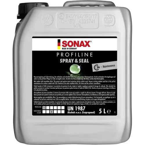 SONAX PROFILINE Spray&Seal 5 L - Gebrauchsfertig - Autopflege & Motorradpflege mit sofort sichtbarem wasser- und schmutzabweisendem Effekt. Ideal zur Unterhaltspflege von langzeitversiegelten Lacken.