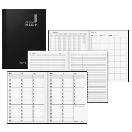 Baier & Schneider Lehrerkalender 2026/2027 – A4, Kunststoff, schwarz - Vielseitiger Lehrerkalender mit 224 Seiten für optimale Planung, inkl. Stunden- und Klassenplänen sowie Notizseiten. Ideal für Lehrer zur strukturierten Unterrichtsorganisation.