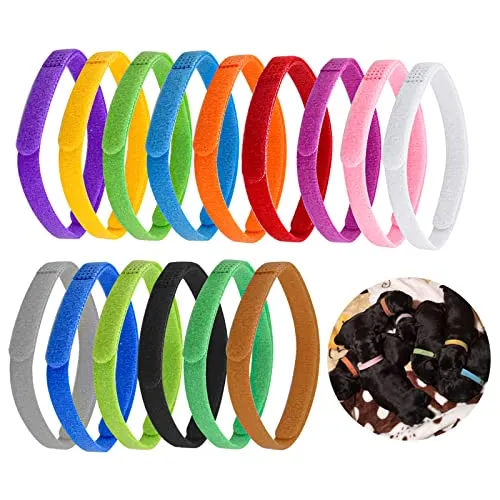 Cozlly 15 STK 35cm Welpenhalsbänder für Züchter, Verstellbar Welpen ID Halsbänder, Soft Welpen Kitten Halsbänder, Klein Identifikationshalsbänder für Neugeborener Welpen Kitten Haustier