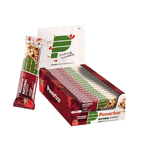 Powerbar Natural Energy Cereal Strawberry Cranberry - 18x40g - Ausdauer- & Energieriegel, veganer Riegel mit komplexen Kohlenhydraten und extra Magnesium für langanhaltende Energie unterwegs.