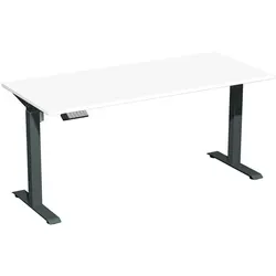 Höhenverstellbarer Elektro-Hubtisch 1600x700mm in Weiß/Anthrazit