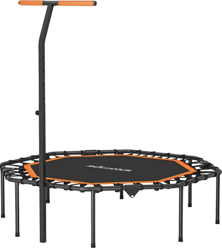 Fitness-Trampolin mit verstellbarem Griff – Indoor, Stahl, Orange