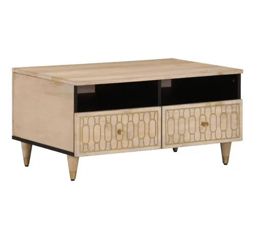furnicato Couchtisch Stilvoller aus Vollholz 80 x 54 x 40 cm - Eleganter Couchtisch aus robustem Vollholz, ideal für dein Wohnzimmer. Mit handgeschnitztem Design und praktischem Stauraum für Ordnung. Jedes Stück ein Unikat – perfekter Blickfang für dein Zuhause.
