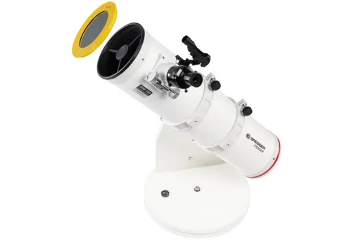 Bresser Teleskop Messier 6 Zoll, Set - Spiegelteleskop für Einsteiger - Teleskop mit 150mm Optikdurchmesser und 750mm Brennweite, ideal für Deep-Sky- und Planetensichtungen. Kompakt und einfach zu bedienen, perfekt für Einsteiger und unterwegs.