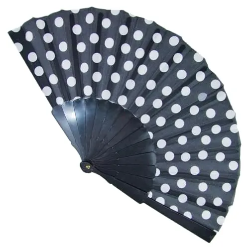 Funny Fashion Fifties Fächer mit Punkten | Schwarz Weiß von Funny Fashion