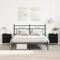 vidaXL Nachttische 2 Stück aus schwarzer Eiche von vidaXL